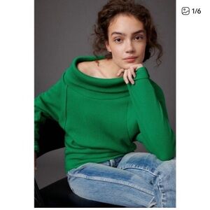 𝅺Anthropologie Pilcro Waffle Knit Top Women’s Size Small Cowl Neck